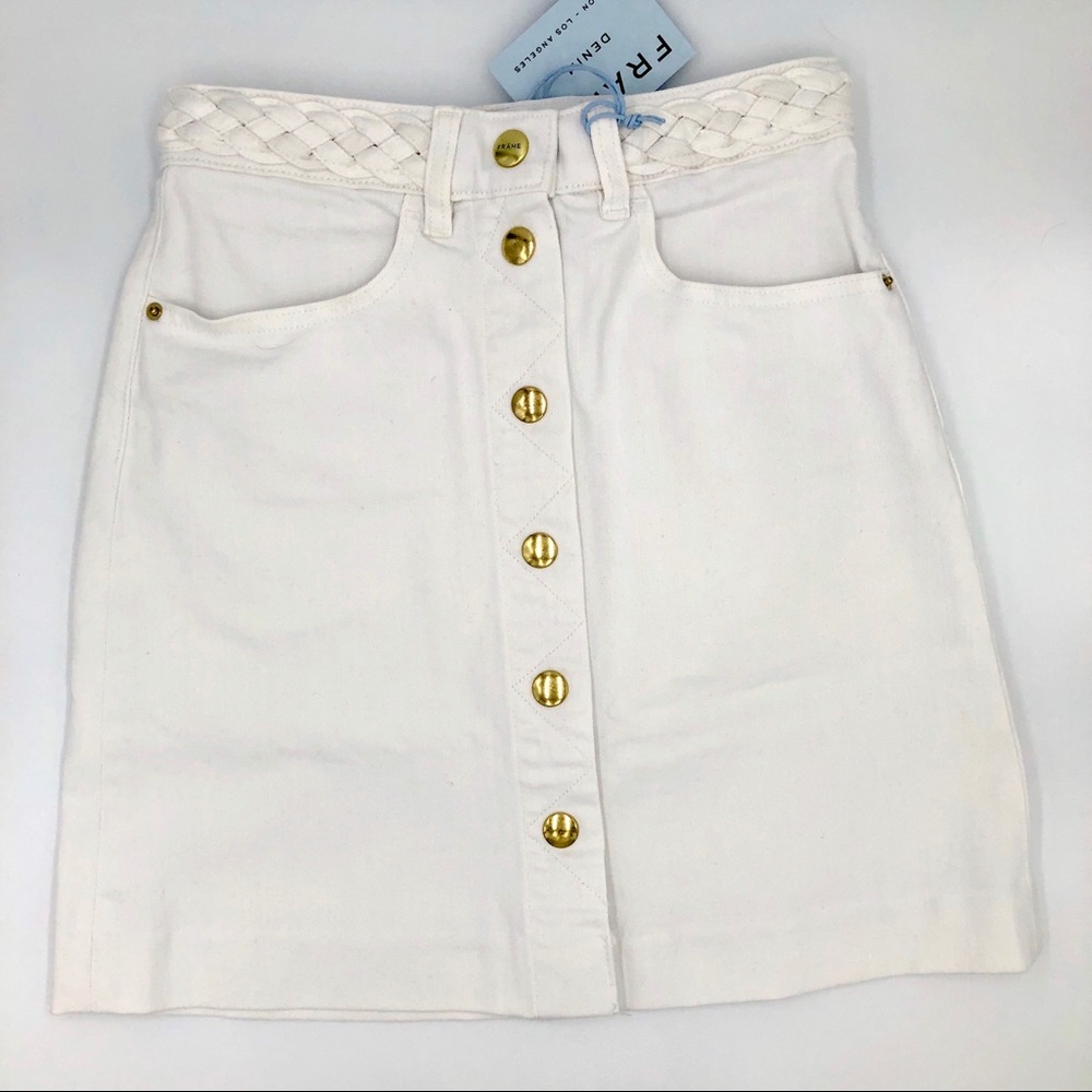 NWOT FRAME White Contemporary Jean Skirt
